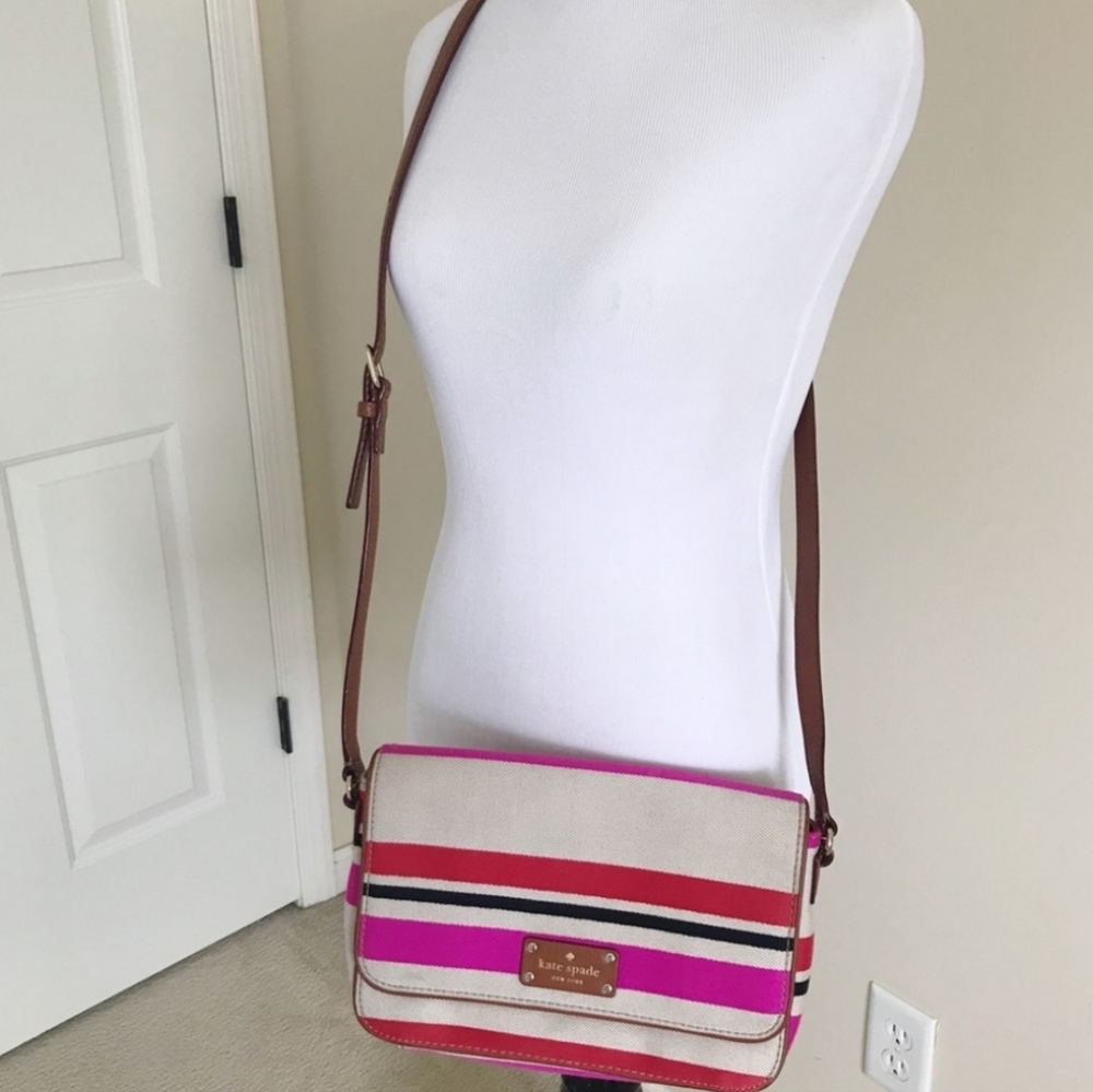 Kate Spade Oak Island Striped Canvas Crossbody